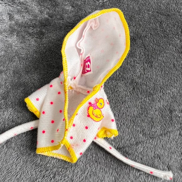 Mattel Barbie Kelly Doll Bathrobe Yellow Duck Hooded Belted Little Sister - Picture 4 of 6